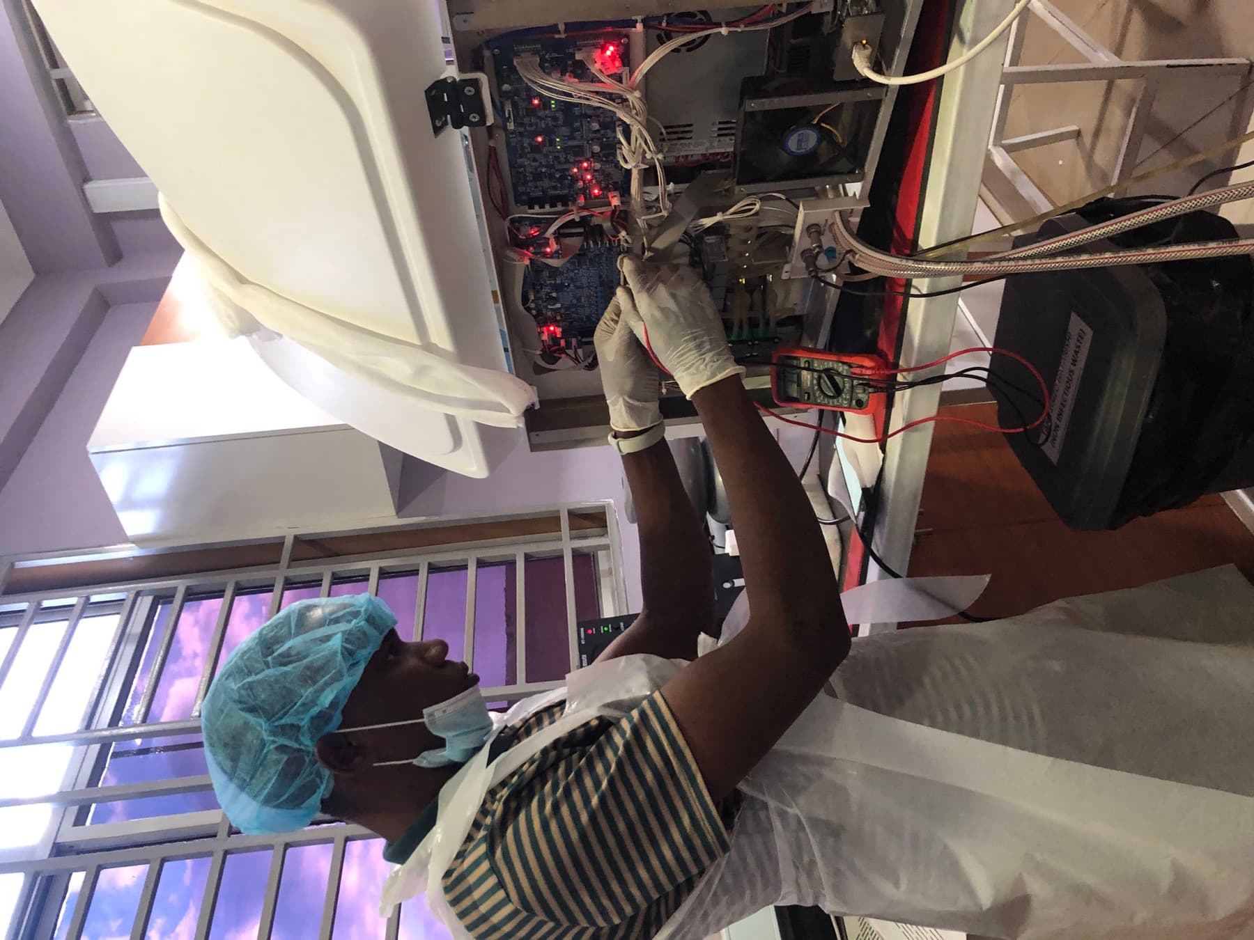 Internal electronics inspection during equipment service