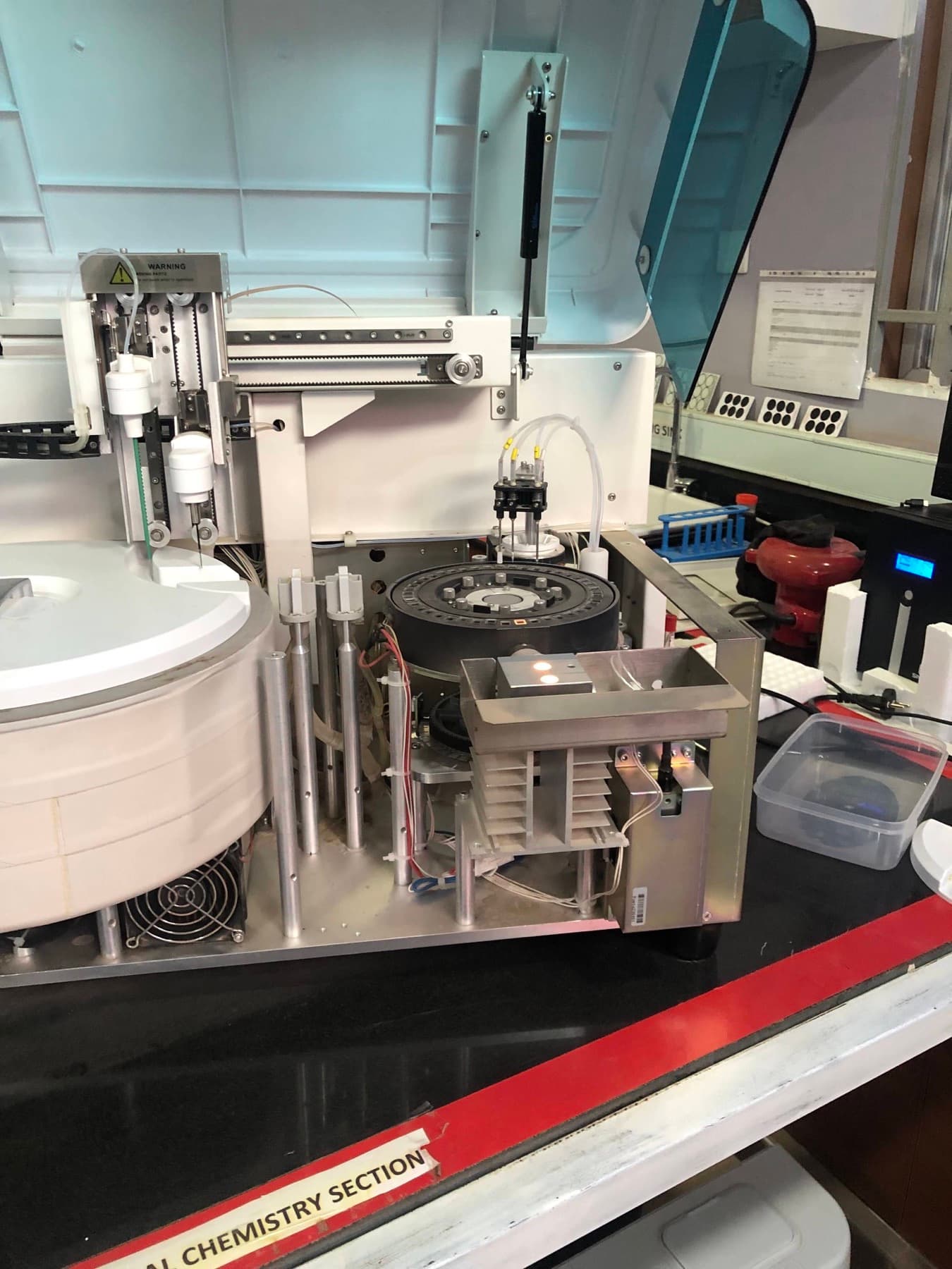 Open diagnostic analyzer during technical service